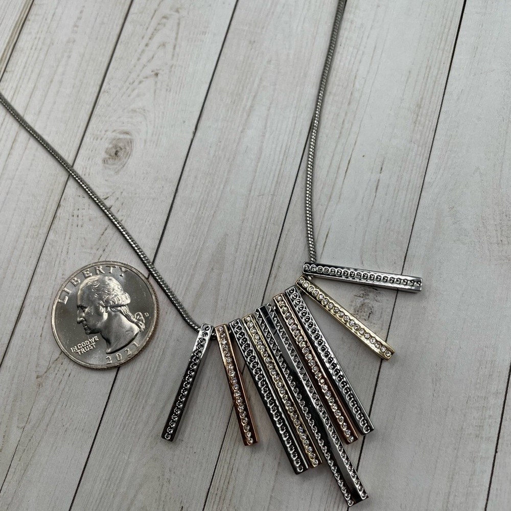 NWT The Limited Mixed Metals/Cubic Zirconia Necklace - Picture 5 of 10
